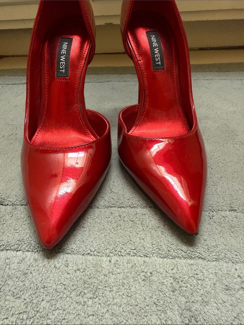 Nine West Red Patent Pointed Pumps